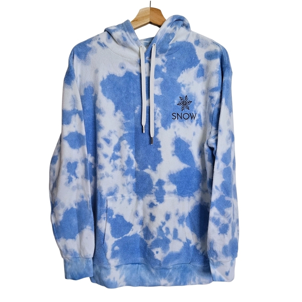 Feat & Snow Blue/White Tie-Dye Blanket Hoodie Unisex Size M